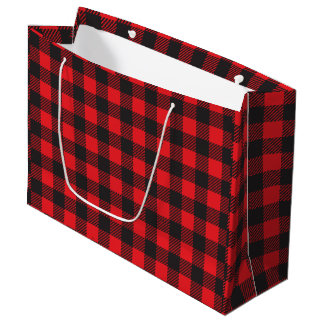 RED BUFFALO PLAID-SKRIV | Stor gift-säck