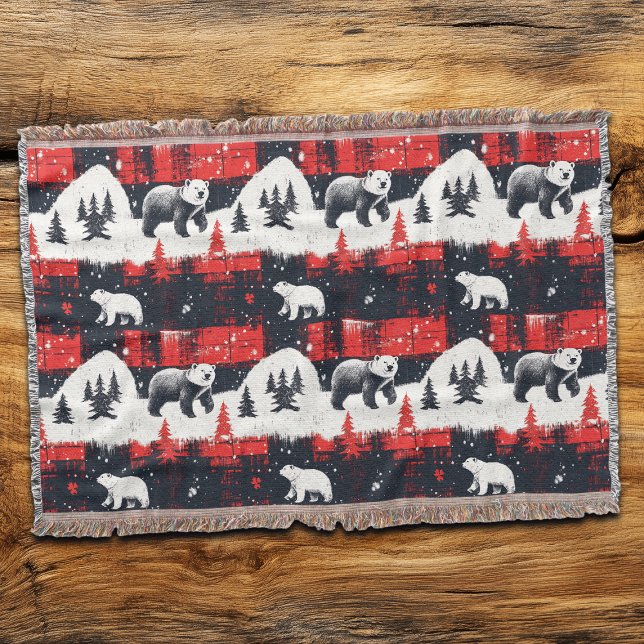 Red Buffalo Plaids Polar Bear Filt (Skapare uppladdad)