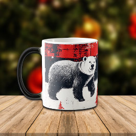 Red Buffalo Plaids Polar Bear Magisk Mugg