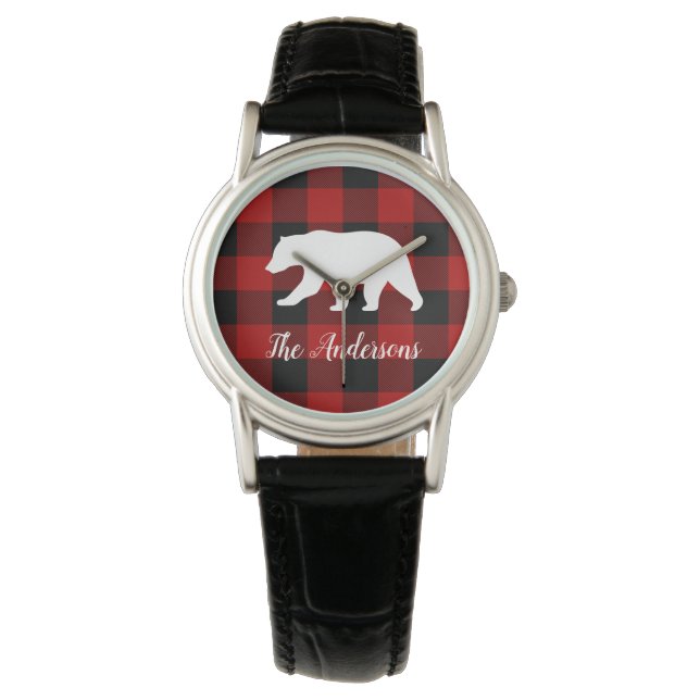 Red Buffalo Play & Bear | Namn Gift Armbandsur (Framsida)