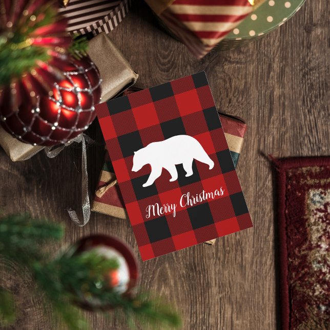 Red Buffalo Play & Bear | Namn Gift Julkort (Skapare uppladdad)
