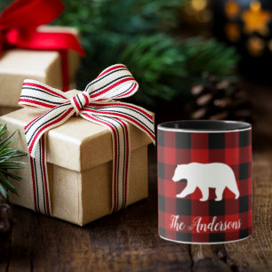 Red Buffalo Play & Bear   Namn Gift Mugg