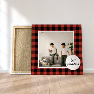 Red Buffalo Play Best Grandma Gift med foto Canvastryck