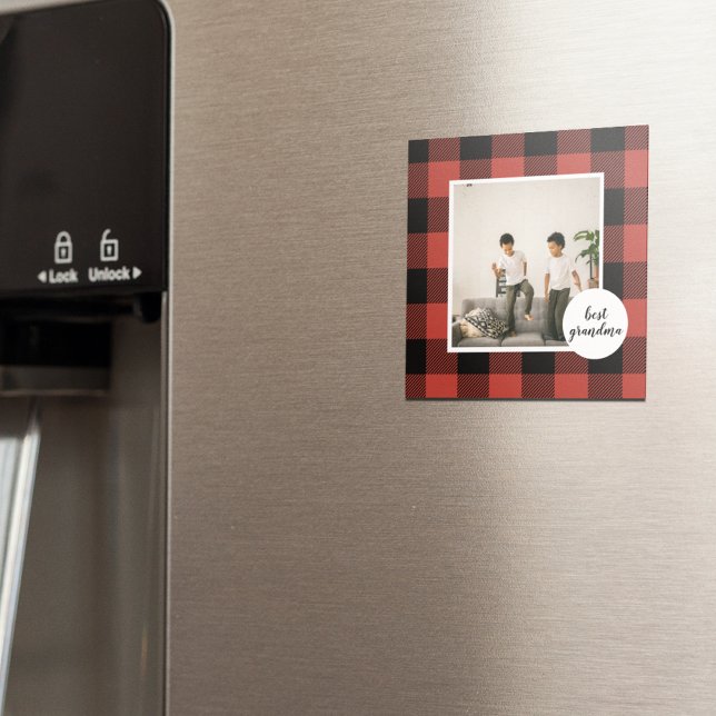 Red Buffalo Play Best Grandma Gift med foto Magnet (Skapare uppladdad)