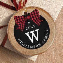 Red Buffalo Play Bow Monogram och Photo Wood Slice