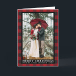 Red Buffalo Play Bröllop Photo Julfell Fold Helgkort<br><div class="desc">Rött Buffalo Play Bröllop Photo God jul-mappat kort</div>