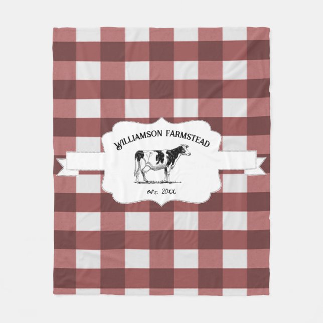 Red Buffalo Play Farm Cow Fleece Blanket (Framsidan)