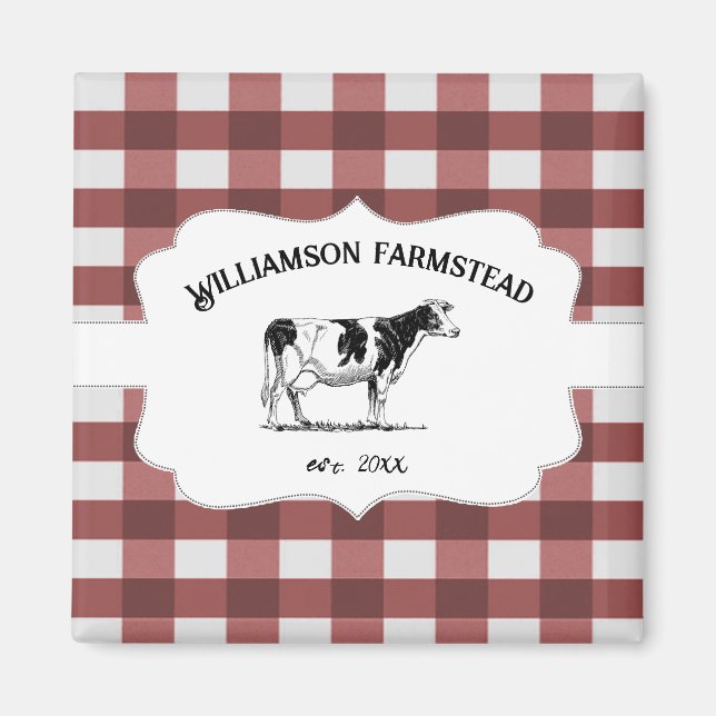 Red Buffalo Play Farm Cow Magnet (Framsidan)