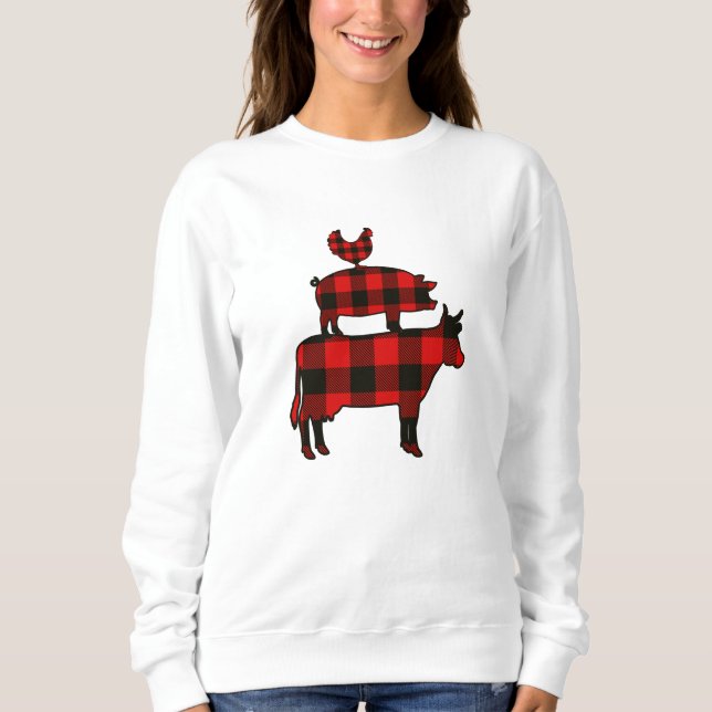Red Buffalo Play Farm Sweatshirt T Shirt (Framsida)