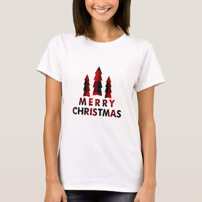 Red Buffalo Play God jul Träd Helgdag T Shirt (Framsida)