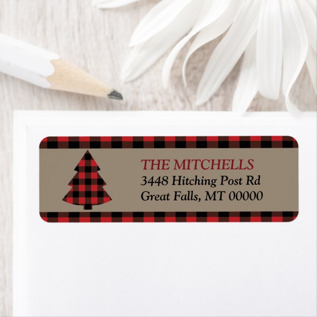 Red Buffalo Play Gräns Julgran Returadress Etikett (Insitu)