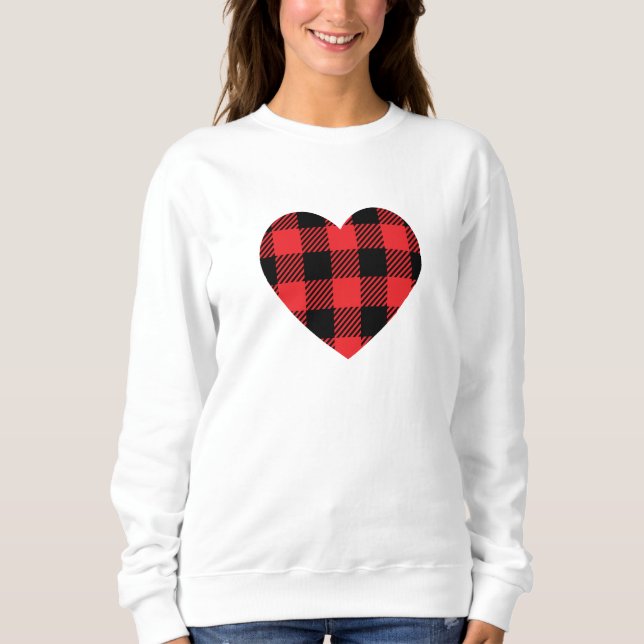 Red Buffalo Play Heart Sweatshirt T Shirt (Framsida)