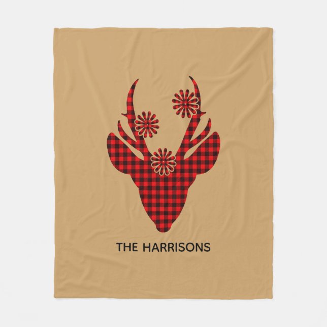 Red Buffalo Play Hjort Head Personlig Fleecefilt (Framsidan)