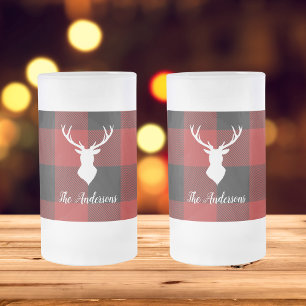 Red Buffalo Play & Hjort   Namn Gift Frostat Ölglas