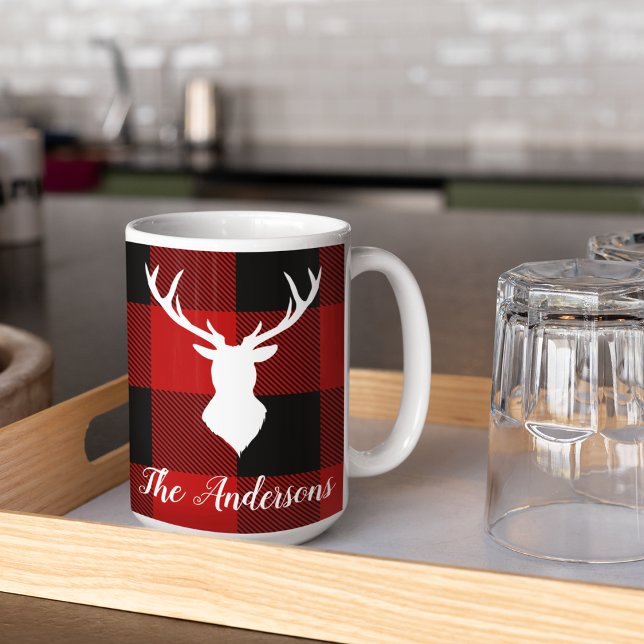Red Buffalo Play & Hjort | Namn Gift Kaffemugg (Skapare uppladdad)