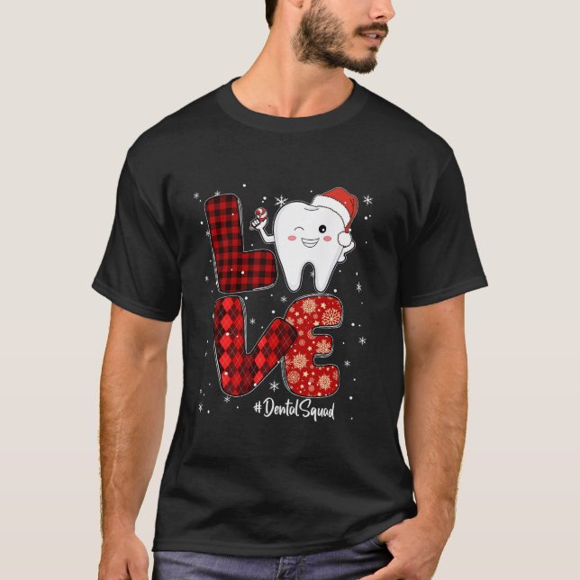 Red Buffalo Play Kärlek Dental Squad Dentist Teeth T Shirt (Framsida)