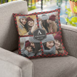 Red Buffalo Play Lumberjack Family Photo Collage Kudde<br><div class="desc">Ladda upp dina favoritfoton för att göra din egen unika personlig-fotogåva.</div>