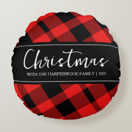 Red Buffalo Play Minimalist-julfamiljen Namn Rund Kudde