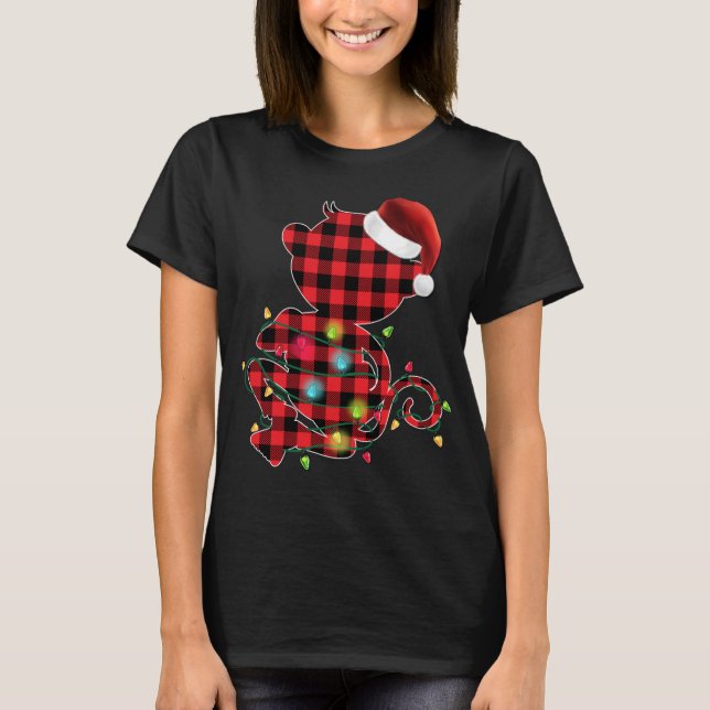 Red Buffalo Play Monkey Julgran Ljus Paj T Shirt (Framsida)