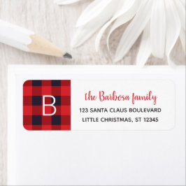 Red Buffalo Play Monogrammed jul - första början Returadress Etikett