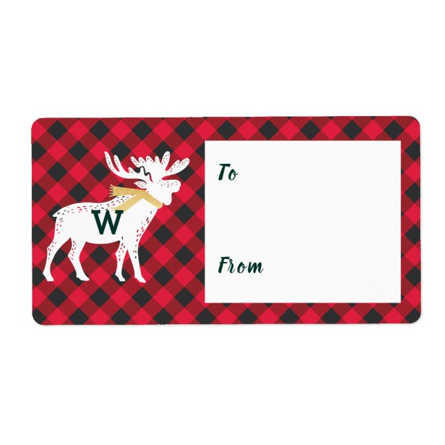 Red Buffalo Play Moose Monogram jul Fraktsedel (Framsidan)