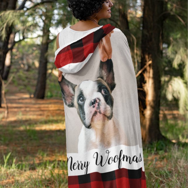 Red Buffalo Play och Merry Woofmas med Hund Photo Fleecefilt (Skapare uppladdad)