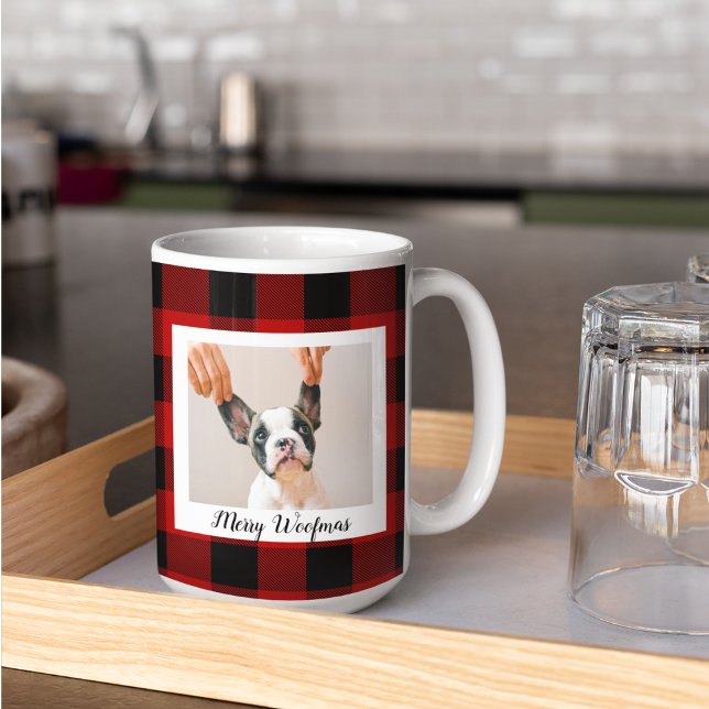 Red Buffalo Play och Merry Woofmas med Hund Photo Kaffemugg (Skapare uppladdad)