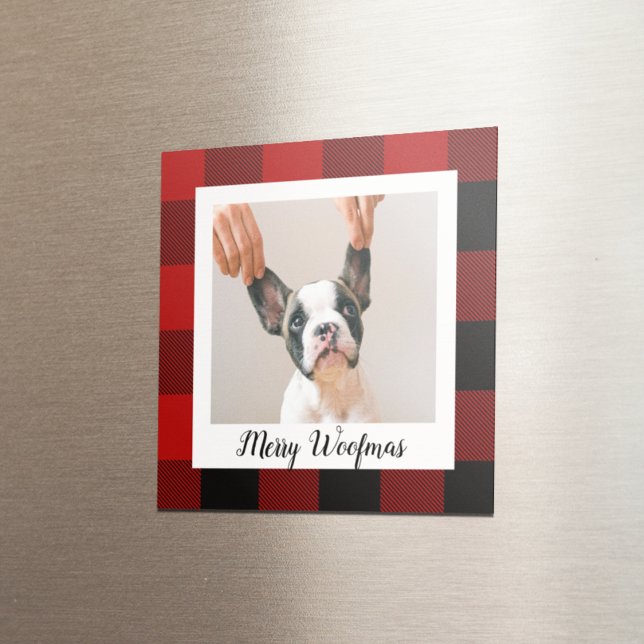 Red Buffalo Play och Merry Woofmas med Hund Photo Magnet (Skapare uppladdad)