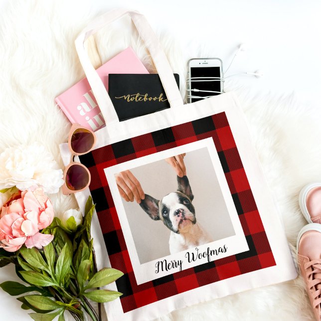 Red Buffalo Play och Merry Woofmas med Hund Photo Tygkasse (Skapare uppladdad)