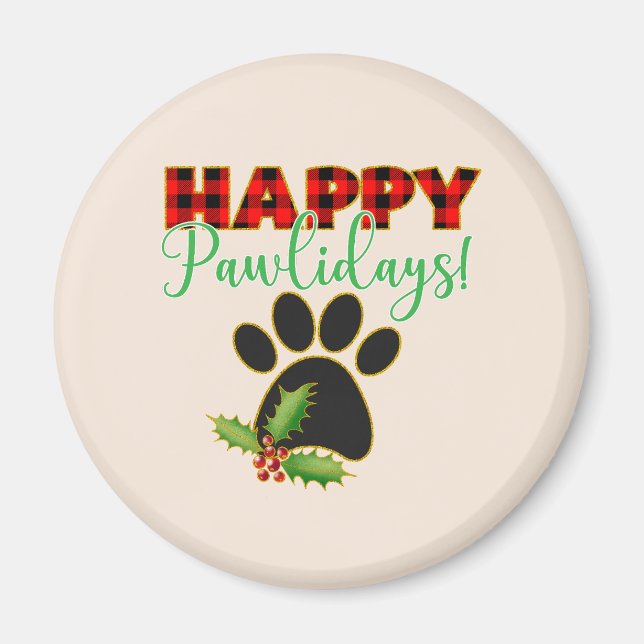 Red Buffalo Play Paw Skriv ut jul Magnet (Framsidan)