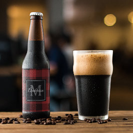 Red Buffalo Play | Personlig initial | Gått Ölflaska Etikett