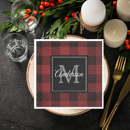 Red Buffalo Play | Personlig initial | Gift Napkin Pappersservett