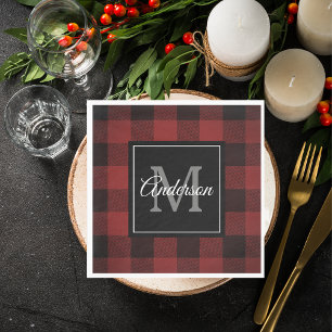 Red Buffalo Play   Personlig initial   Gift Napkin Pappersservett