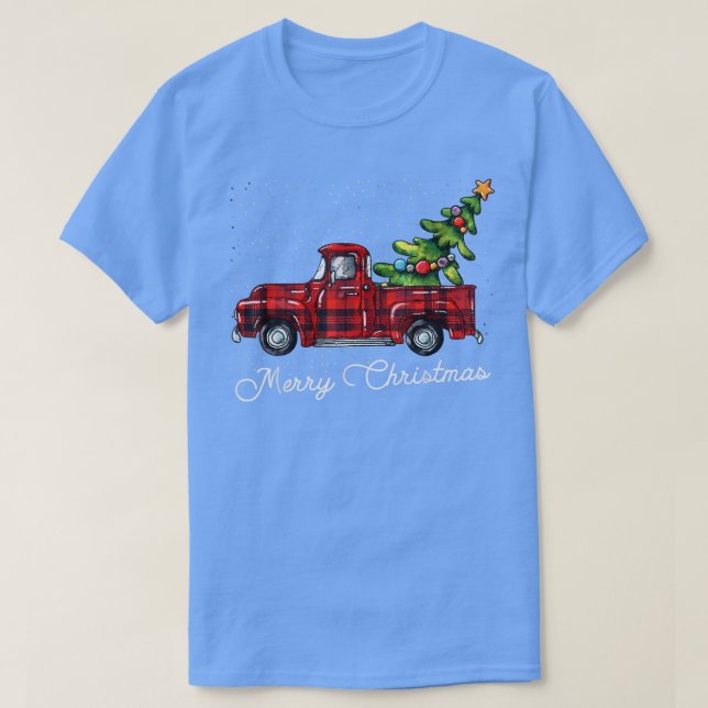 Red Buffalo Play Pickupare Lastbil med Träd Merry  T Shirt (Design framsida)