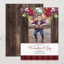 Red Buffalo Play Rustic Wood Poinsettia jul Inbjudningar