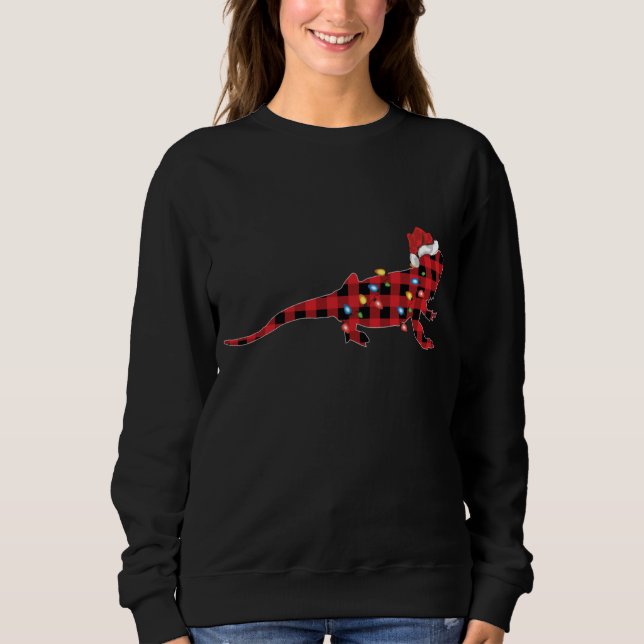 Red Buffalo Play Santa Hat Bearded Dragon Christm T Shirt (Framsida)