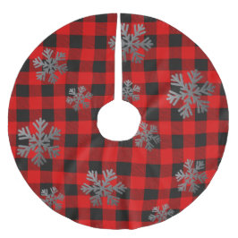 Red Buffalo Play Silver Glitter Snöflingor Julgransmatta Borstad Polyester