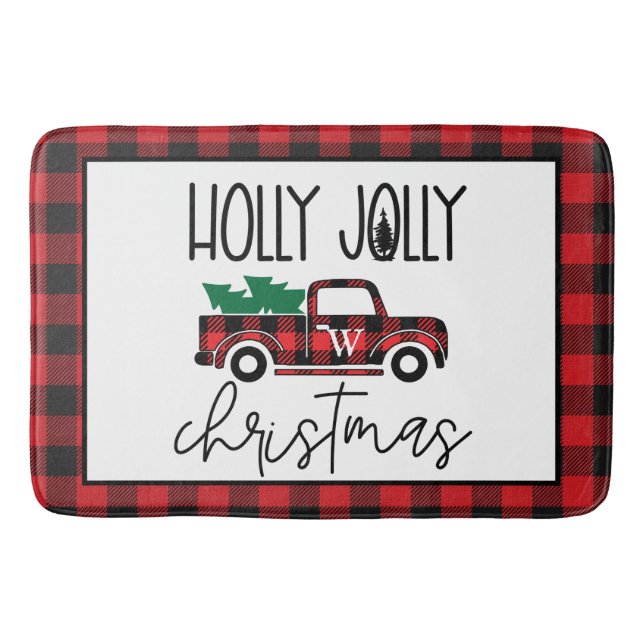 Red Buffalo Play Vintage Lastbil & Träd Monogram Badrumsmatta (Framsidan)