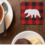 Red Buffalo Play & White Bear Underlägg Papper Kvadrat<br><div class="desc">Red Buffalo Play & White Bear</div>
