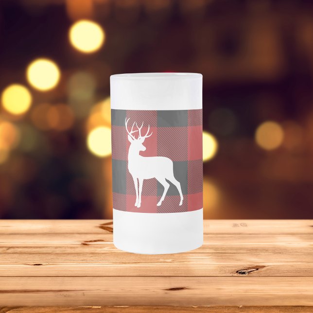 Red Buffalo Play & White Hjort Frostat Ölglas (Skapare uppladdad)