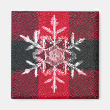 Red Buffalo Play Winter Helgdag Snowflake Magnet