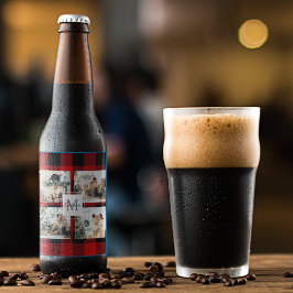 Red Buffalo-stift och kollage-foto med början Ölflaska Etikett