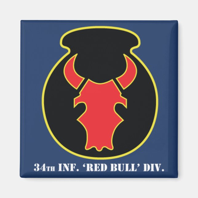Red Bull CSIB-look emblem, med arméblå bakgrund Magnet (Framsidan)