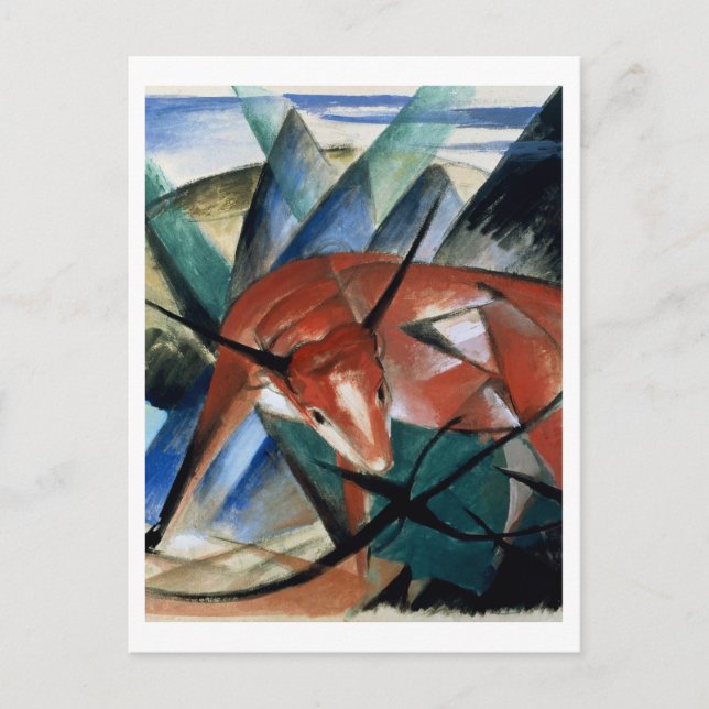 Red Bull (gouache på pappra) Vykort (Framsida)