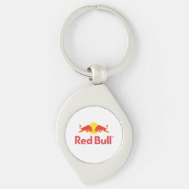 Red Bull logotyp Button Swirl Silverfärgad Nyckelring