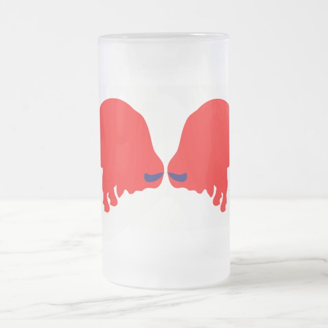 Red Bulls Frosted 16 oz Frosted Glass Mugg (Center)