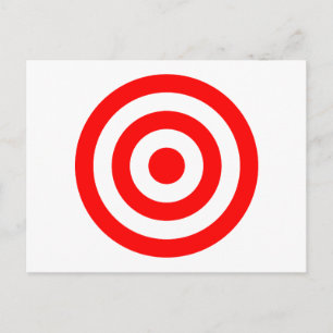 Red Bullseye Target Vykort
