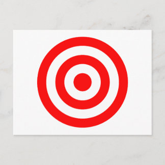 Red Bullseye Target Vykort