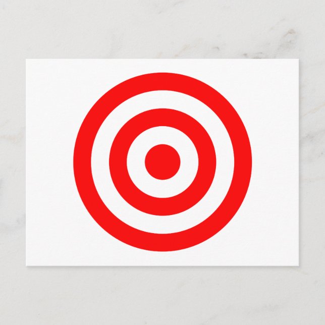 Red Bullseye Target Vykort (Framsida)