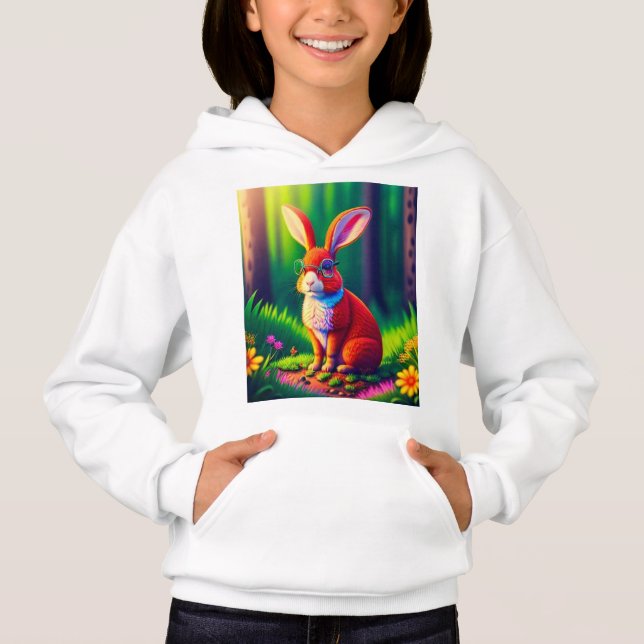 Red Bunny Sitta på Grass T Shirt (Framsida)